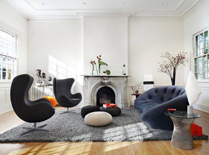 false fireplace in the interior of the living room false fireplace in the interior of the living room