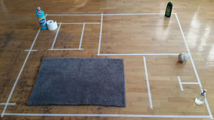 a schematic representation of the distribution of zones in the bathroom