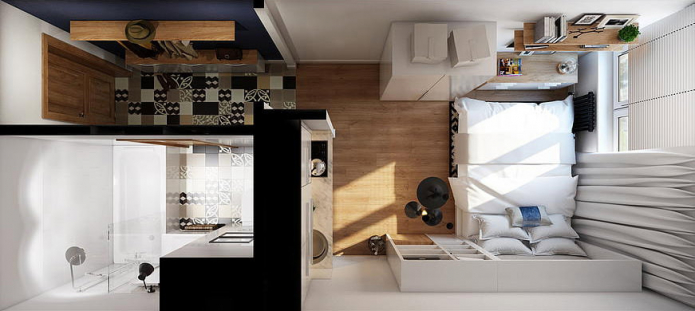 studio layout 18 sq. m.