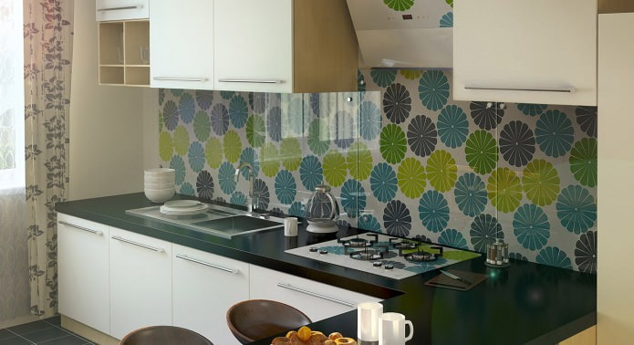 skinned in the interior of the kitchen