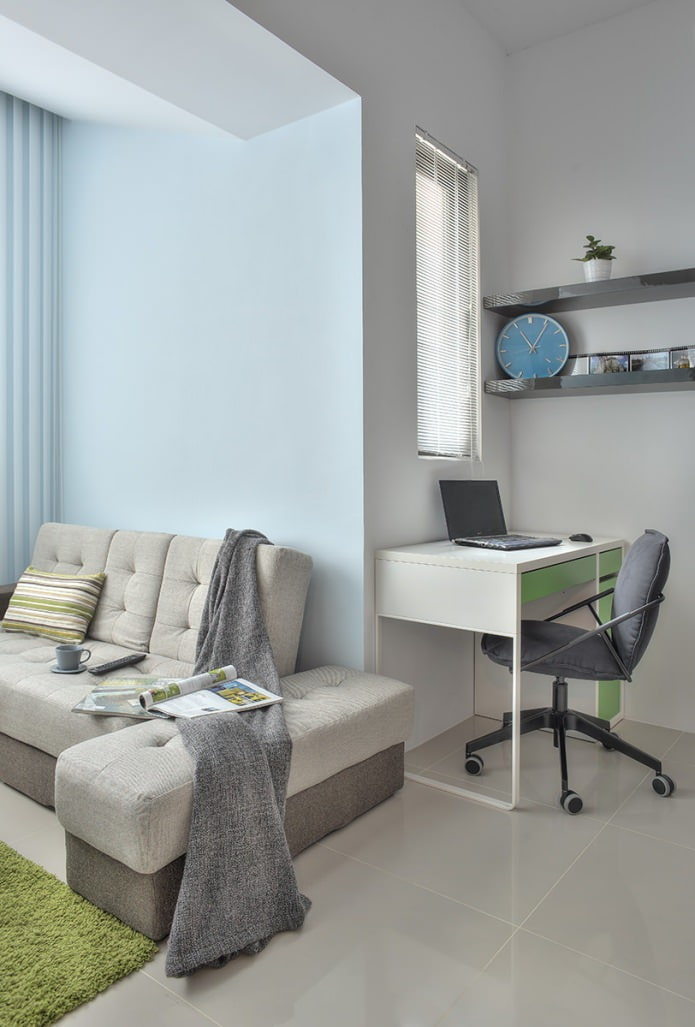 workplace in interior design of a studio apartment workplace in interior design of a studio apartment