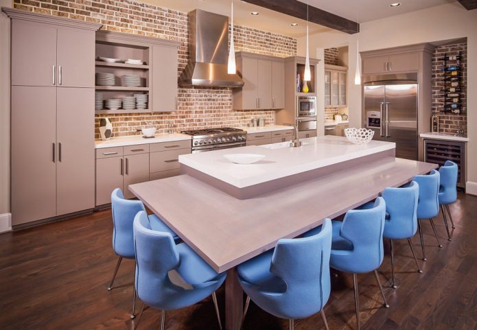 brickwork in the kitchen in a modern style brickwork in the kitchen in a modern style