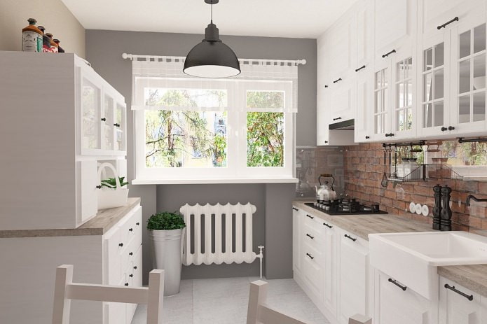 kitchen apron under the brick