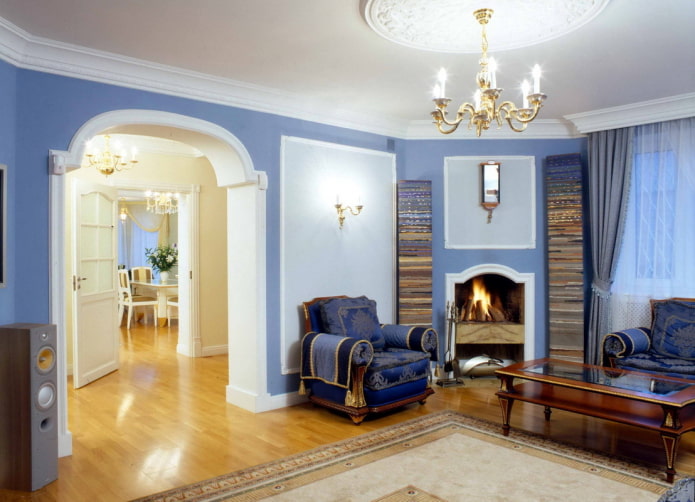 arch in the interior of the living room in a classic style arch in the interior of the living room in a classic style
