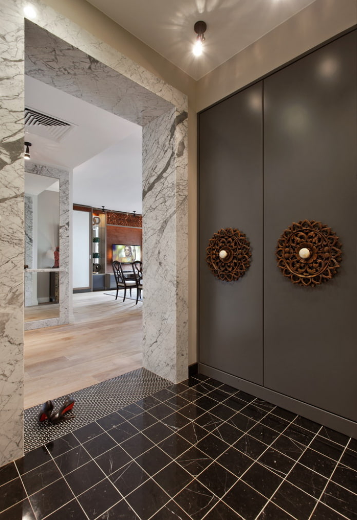 doorway with stone trim