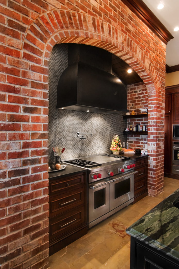 brick arch in the kitchen