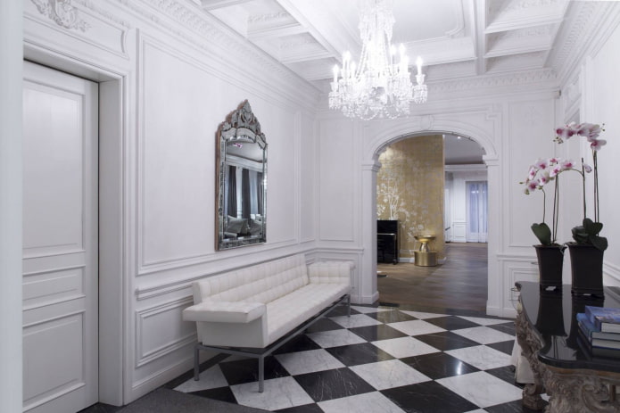 white arch in the hallway