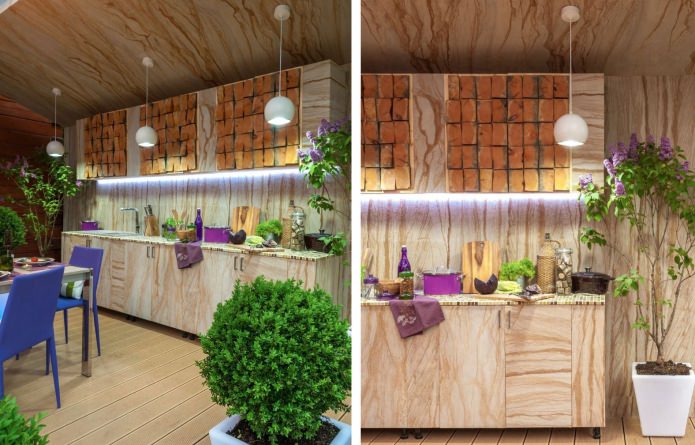 kitchen in the interior of a terrace in a private house
