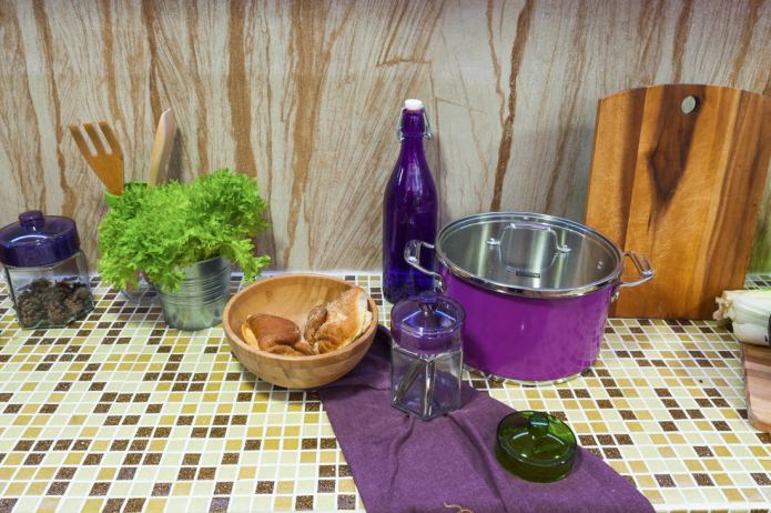 mosaic on the worktop