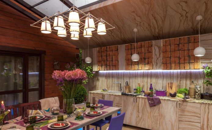 kitchen in the interior of a terrace in a private house