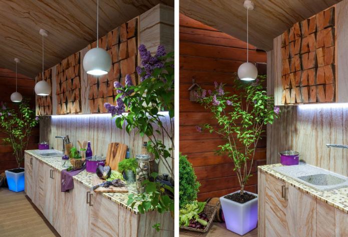 kitchen in patio design