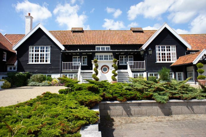 facade of a private house from siding