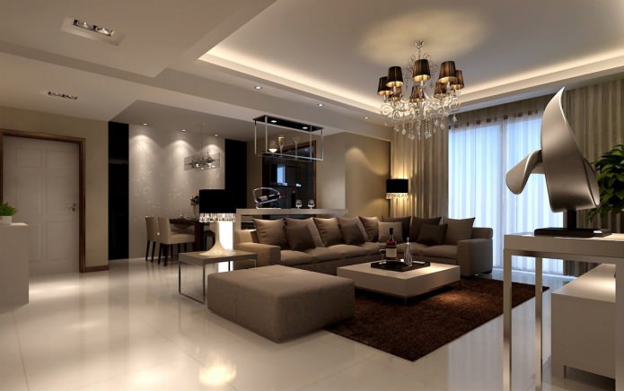 Living room in brown