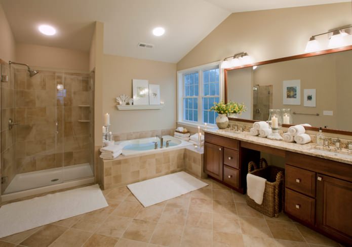 Beige bathroom design