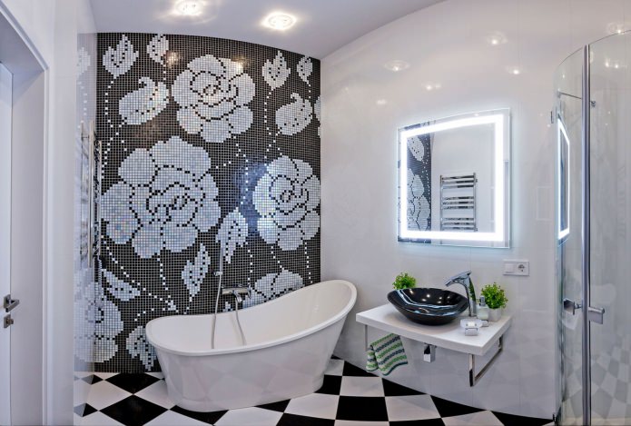 black and white bathroom in modern style black and white bathroom in modern style
