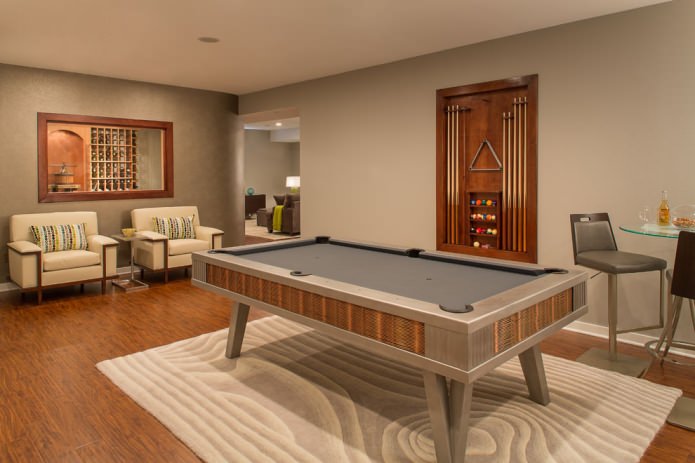 interior of a billiard room in a private house interior of a billiard room in a private house