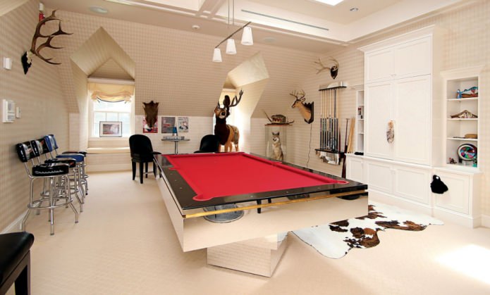 Billiard room interior in the house Billiard room interior in the house