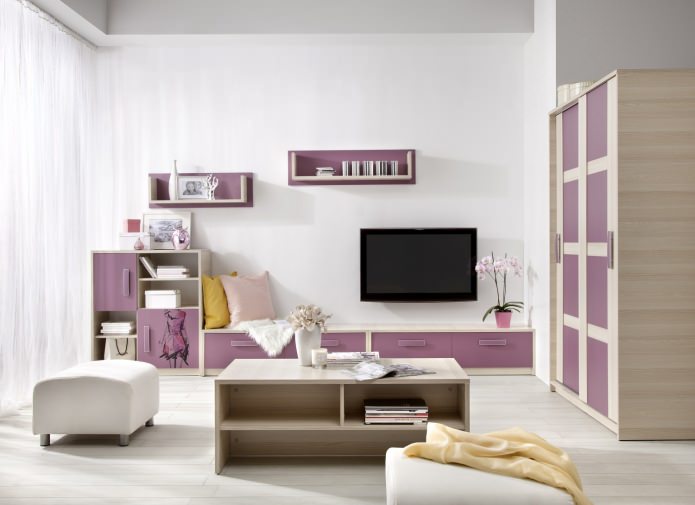 living room design in lilac colors living room design in lilac colors