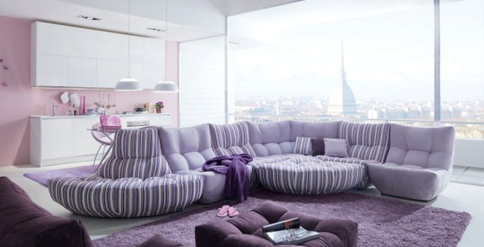 living room design in lilac color living room design in lilac color