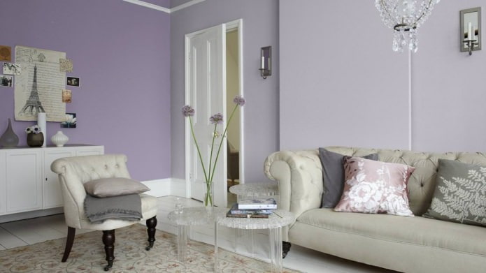 living room in lilac color living room in lilac color