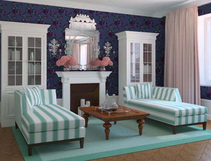 Living room interior in English style