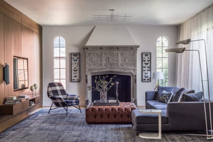 Living room interior in English style