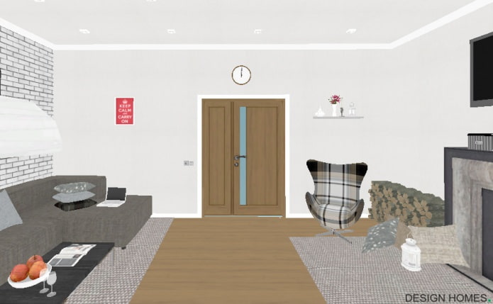 The door and the floor are dark, the skirting is light