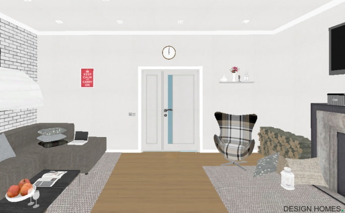 Door and skirting board - light, floor - dark