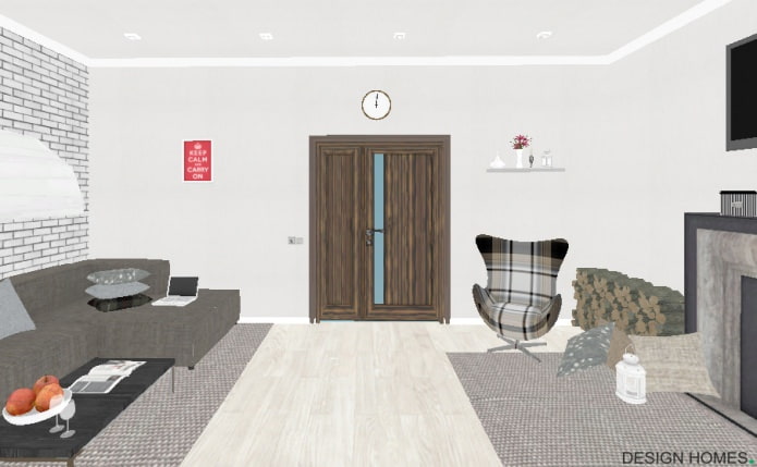 Plinth and floor - light, door - dark