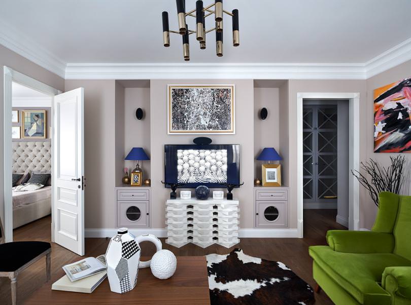 Combination of skirting board, floor and doors