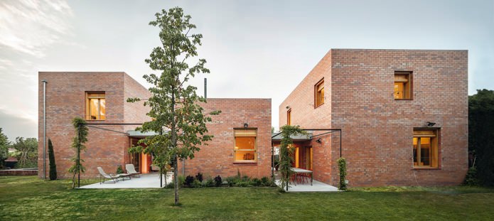 beautiful brick facade in modern style beautiful brick facade in modern style