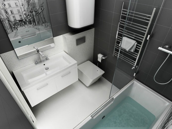 bathroom design in a studio apartment of 45 sq. m. bathroom design in a studio apartment of 45 sq. m.