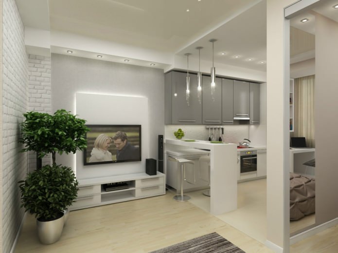 design of a one-room apartment 45 sq. m. design of a one-room apartment 45 sq. m.