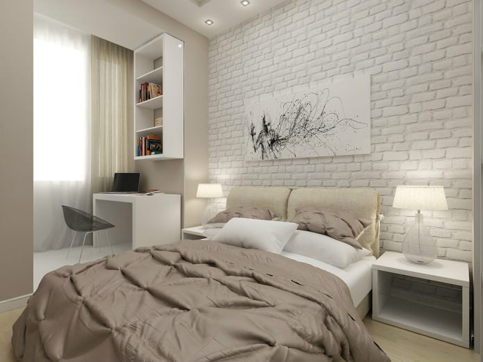 bedroom design in a studio apartment of 45 sq. m. bedroom design in a studio apartment of 45 sq. m.
