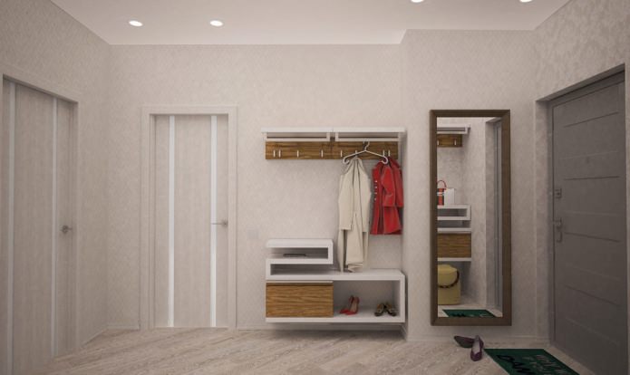 entrance hall in the interior of the apartment is 44 sq. m.