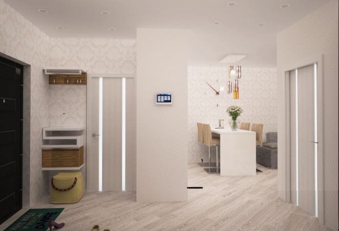 entrance hall in the interior of the apartment is 44 sq. m.