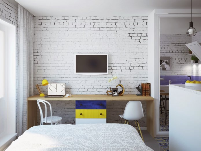 interior of a studio apartment 24 sq. m. interior of a studio apartment 24 sq. m.