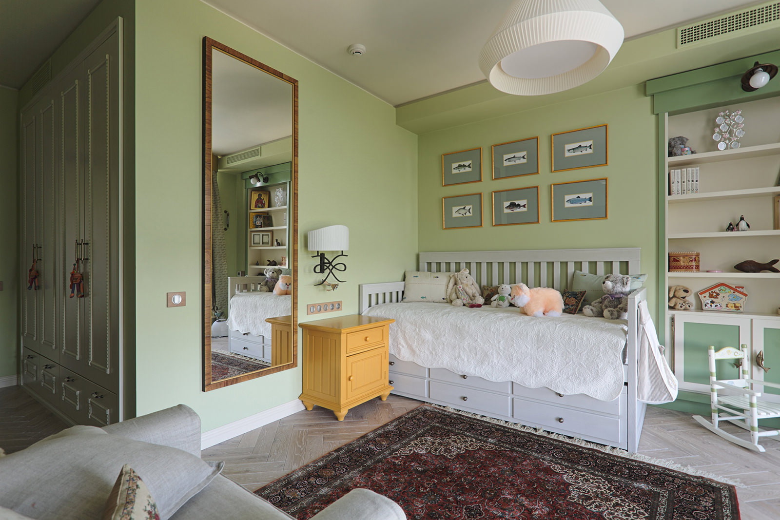 Children's room in green