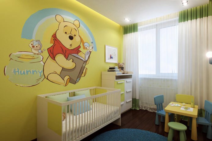 nursery in yellow tones