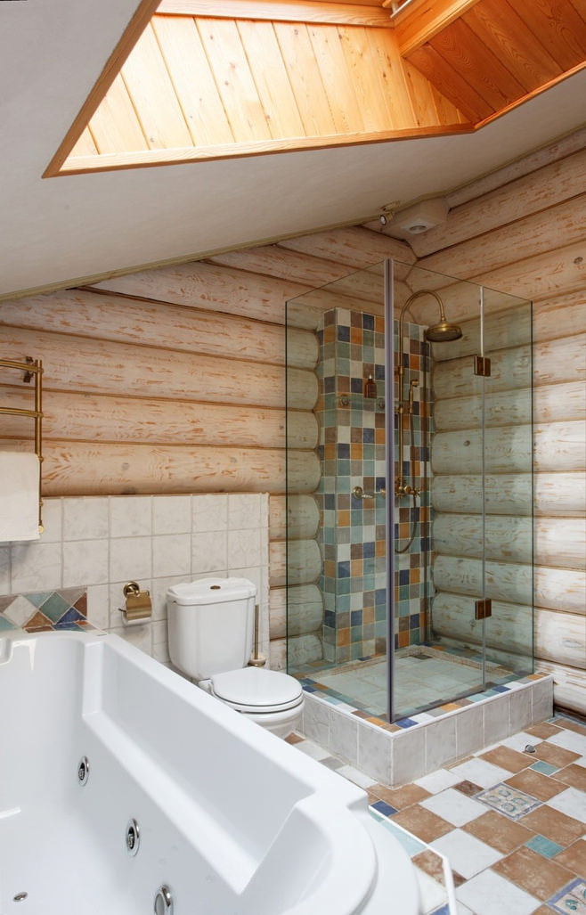 bathroom in a wooden house bathroom in a wooden house