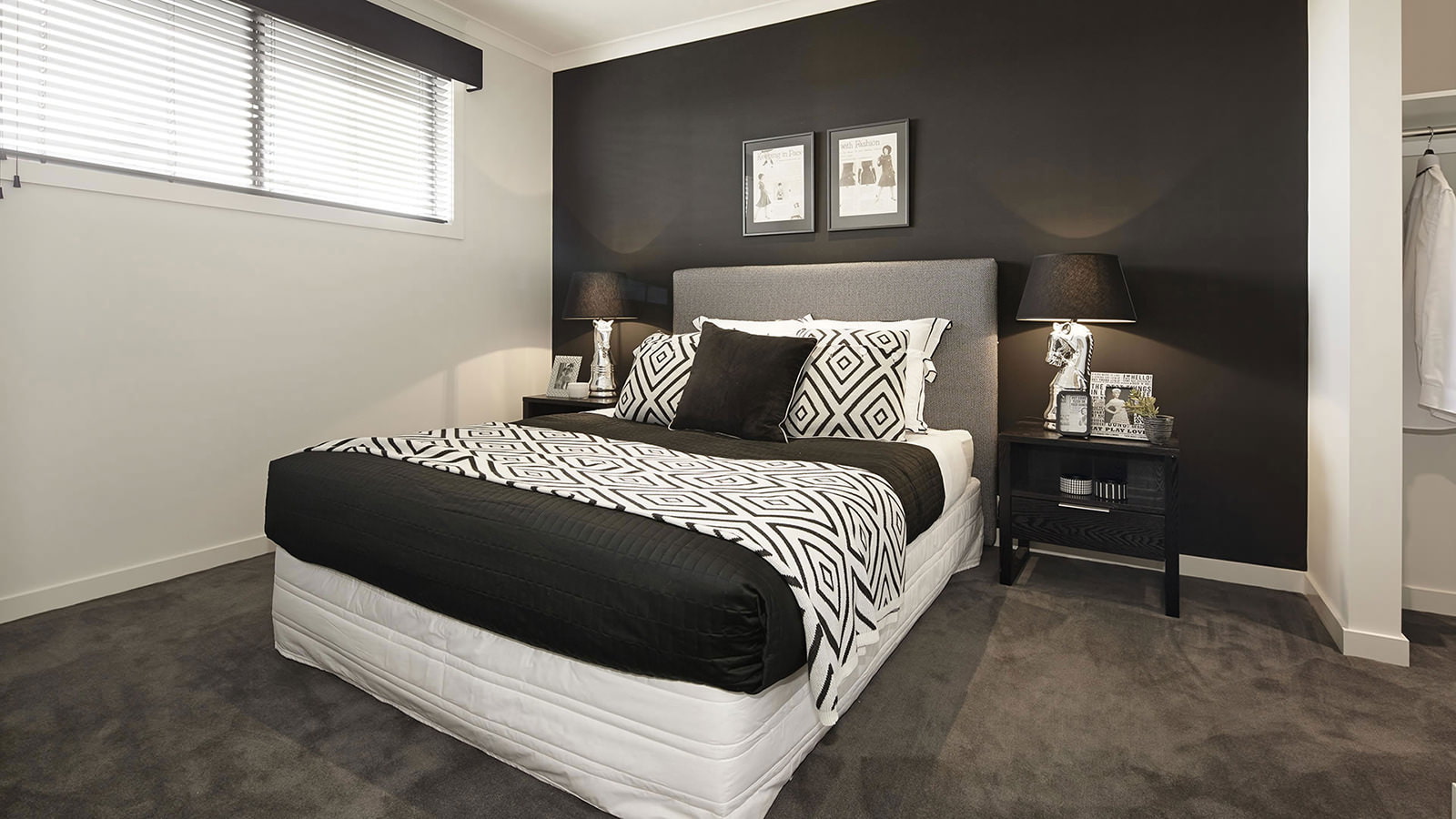 Interior in black and white Interior in black and white