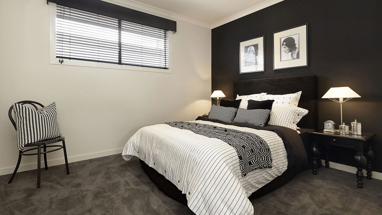 Interior in black and white Interior in black and white