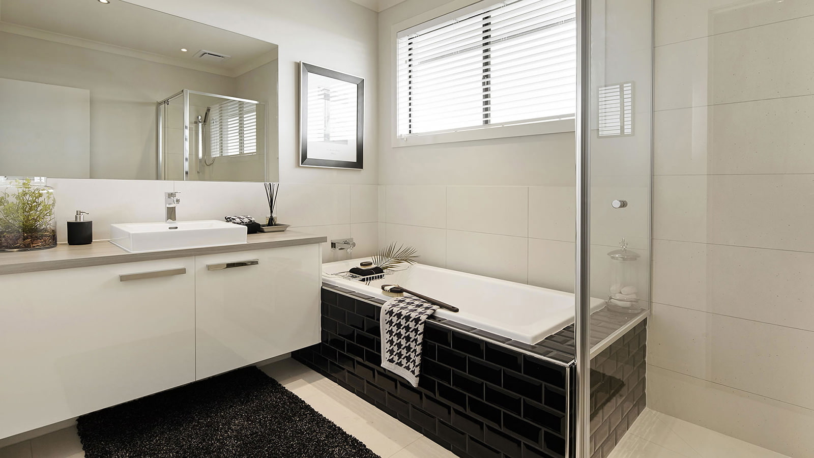 Interior in black and white Interior in black and white