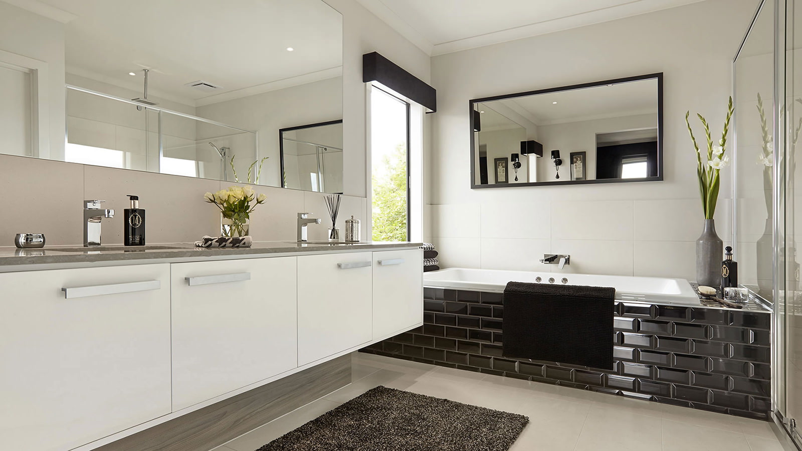 Interior in black and white Interior in black and white