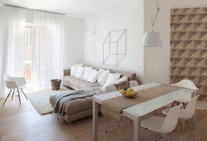 Photo of a corner sofa in the interior of the living room Photo of a corner sofa in the interior of the living room