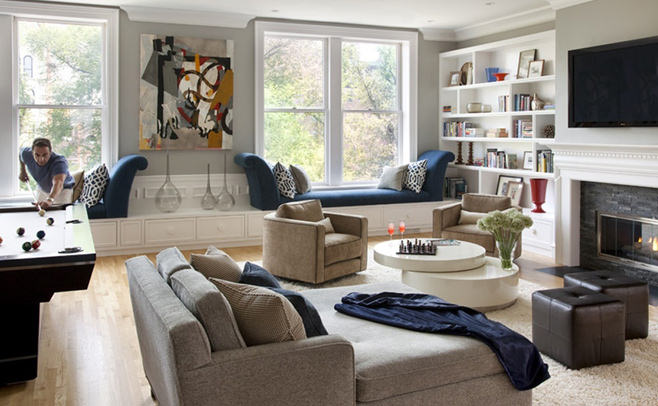 Photo of a living room with a bay window Photo of a living room with a bay window