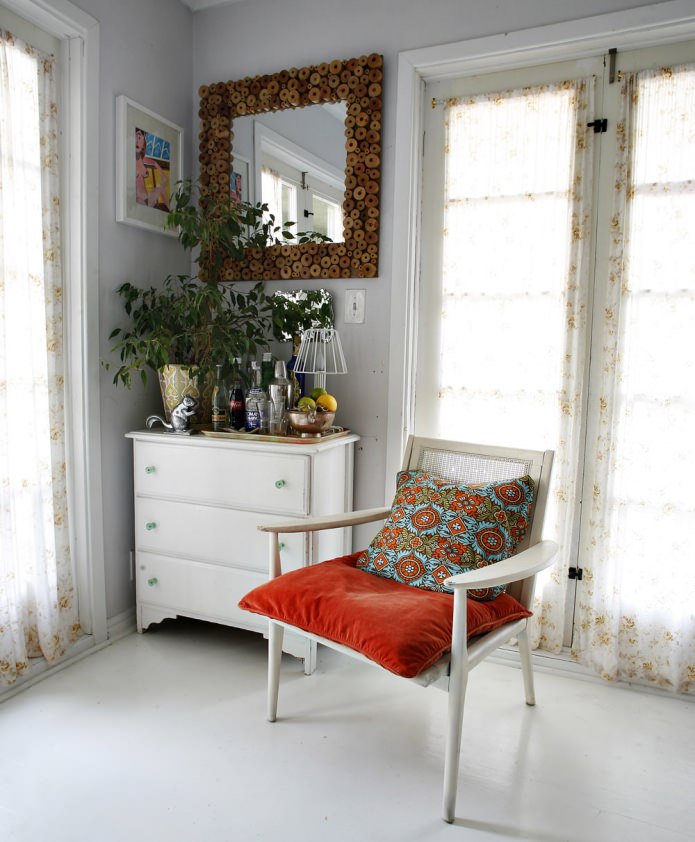 mirror frame made of saw cuts