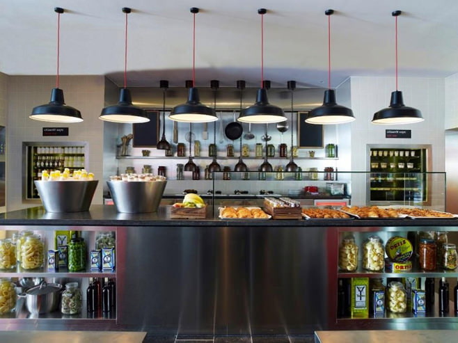 Suspended lamps in the interior Suspended lamps in the interior