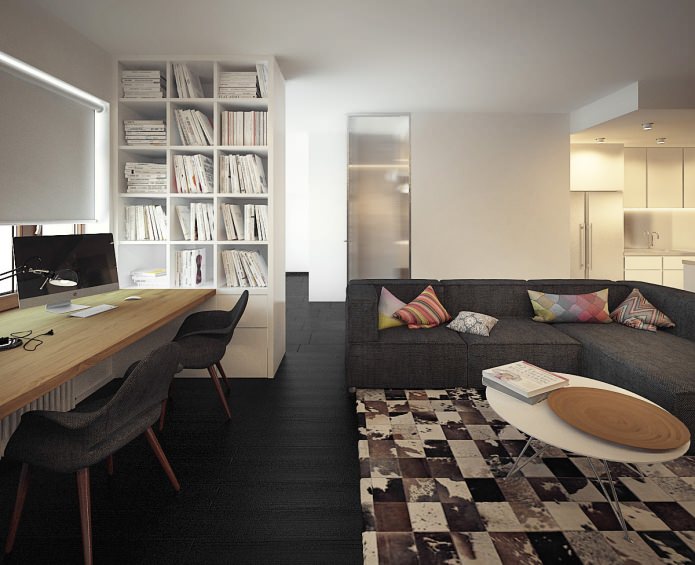 living room with study living room with study