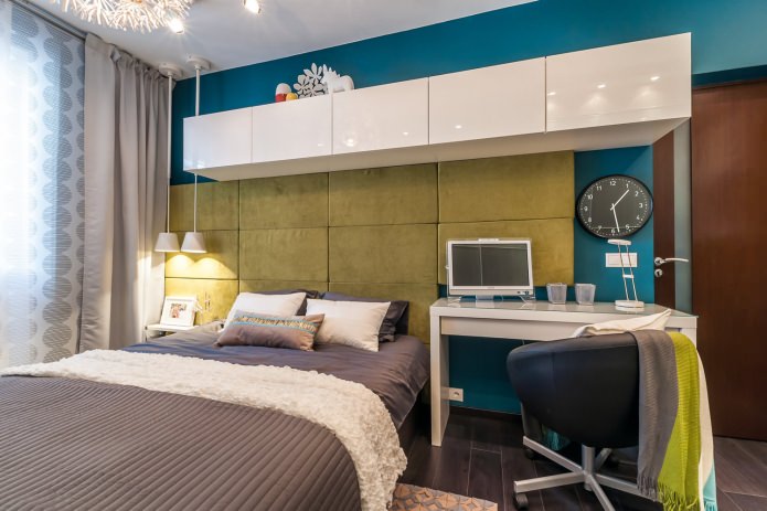 bedroom interior with study bedroom interior with study